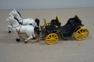 Vintage Cast Iron Horse Drawn Buggy
