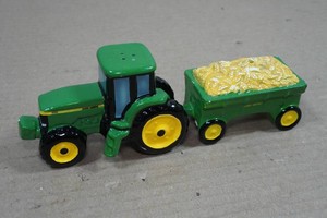 John Deere Tractor and Trailer Salt and Pepper Shaker Set
