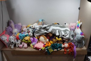 Plush Toy Storage Bag Filled with Toys - Many Disney