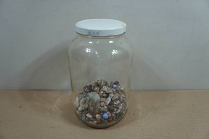Glass Jar with Rocks and Marbles