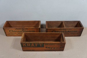 Antique Kraft and Cloverbloom Wood Crates