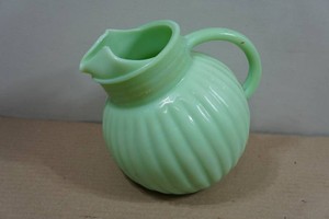 Antique Jadeite Ball Milk Pitcher