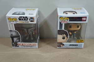 2 Funko Pop Figures - Mandalorian, Witcher