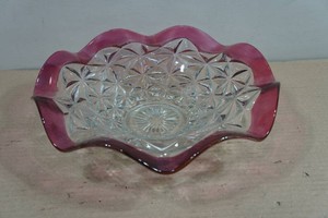 Two Tone Cut Glass Bowl