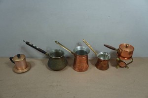 Copper and Brass Turkish Coffee Pots