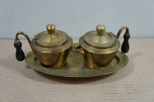 Brass Creamer and Sugar Set