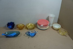 Assorted Colored Glassware