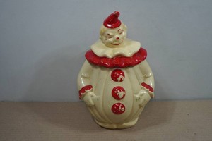 Vintage Pan American Art Pottery Clown Cookie Jar