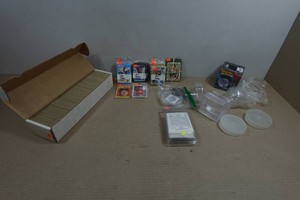 Assorted Sports Cards and Storage Cases