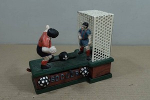 Vintage Cast Iron Soccer Mechanical Bank