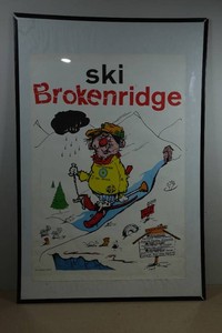 1969 Ski Specialties Ski Brokenridge Satire Poster