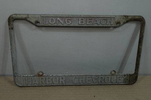 Vintage Harbor Chevrolet Long Beach License Plate Frame