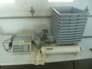 Meat Processing- Scale, Meat Slicer Sausage Stuffer & Tubs