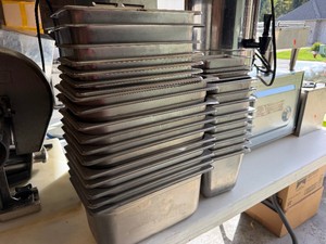 Lot of 30 Commercial Stainless Steel Food Tubs