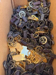 Massive Lot of Unused Vintage MARLBORO Leather &amp Brass Keychains