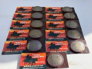 Lot of 11 NOS Vintage 80s MARBLORO Western Belt Buckles