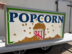 Large Vintage 80s POPCORN Sign from Sno-Cone Stand at the MN State Fair