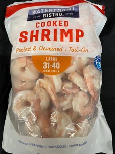 B - Waterfront Bistro Cooked Shrimp 16 Oz - Large 31-40 Count