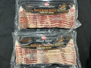 H - Hormel Black Label Maple Black Pepper Thick Cut Bacon (Lot of 2)