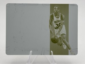 2017 Panini National Treasures Basketball Kenny Smith Houston Rockets Yellow Printing Plate #CF-KSM 1/1