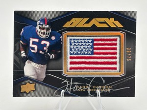 2009 Upper Deck Black Football Harry Carson Autograph Flag Patch Card #74 Numbered 3375