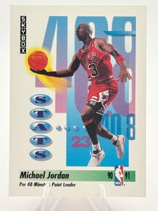 1990-91 Fleer Skybox (Per 48 Minutes Point Leader) Michael Jordan #303 Basketball Card