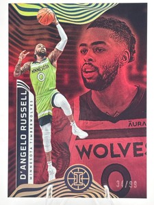 2021-22 Panini Illustrations Trophy Collection Red DAngelo Russell #25 Numbered 3499 Basketball Card