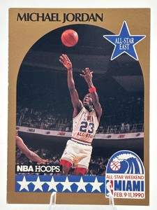 1990-91 NBA Hoops Gold Border Michael Jordan All-Star #5 Basketball Card