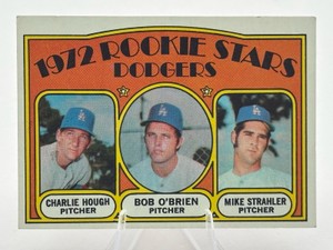 1972 Topps Dodgers Rookie Stars Feauring Charlie Hough,  Bob OBrian, and Mike Strahler #198 Baseball Card