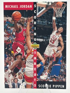 1992-93 Upper Deck Scoring Threats Michael Jordan  Scottie Pippen #62 Basketball Card