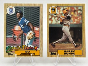 Lot of Two 1987 Topps Baseball Cards Including Bo Jackson Future Stars RC #170 And Barry Bonds #320
