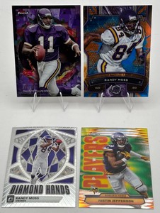 Minnesota Vikings Football Card Lot - Justin Jefferson  Randy Moss  Daunte Culpepper 124125