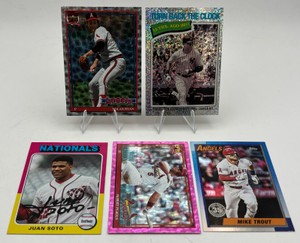 Lot of 5 Assorted Baseball Cards - Soto  Pujols  Trout  Ryan  Jeter