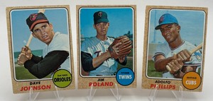 Lot of 1968 Topps Baseball Cards - Dave Johnson  Jim Roland  Adolpho Phillips