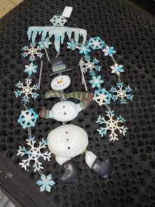 28 x 18 Hanging Metal Snowman Wind Chime