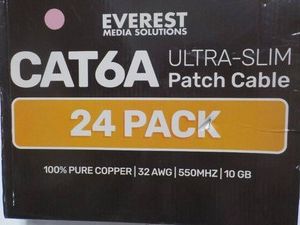 Everest CAT6A Ultra Slim Patch 24 pack Cables