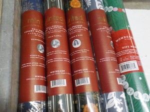 5 rolls of Holiday Gift Wrapping Paper- variety of patterns