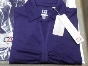 12 Purple Cutter and Buck Short Sleeve Womens Top Size M