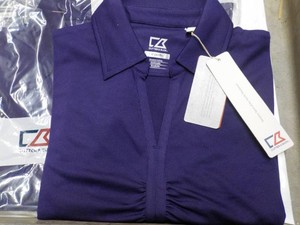 12 Purple Cutter and Buck Short Sleeve Womens Top Size M