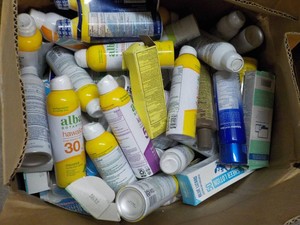 Large Box of Variety of Sunscreen