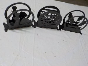 3 Metal Napkins Holders- variety of cut out designs
