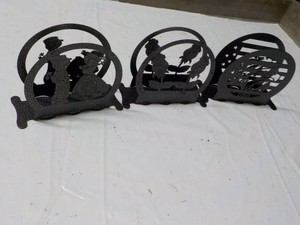 3 Metal Napkins Holders- variety of cut out designs