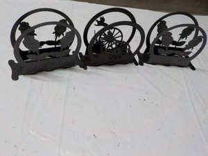 3 Metal Napkins Holders- variety of cut out designs