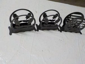3 Metal Napkins Holders- variety of cut out designs