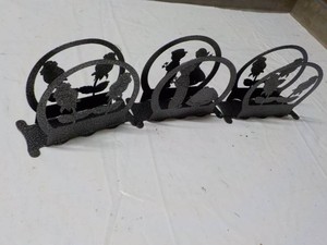 3 Metal Napkins Holders- variety of cut out designs