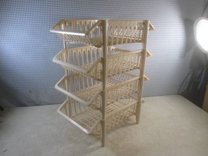 (CS) 4 Stackable Plastic Organizer Trays 22 Tall as Shown