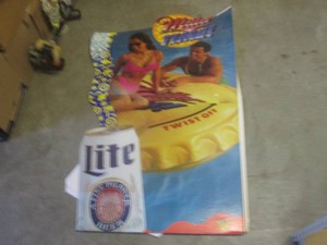 (RMC) Large Miller Time Lite Beer Promotional Display Cardboard 70 H x 44 W
