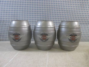 (EC1) 3 Vintage Harley Davidson 95th Anniversary Miller Genuine Draft Keg Shaped Party Cups
