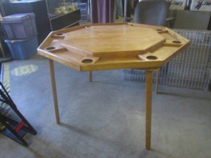 (RM1) Wood Folding Poker Table 4 ft x 4 ft