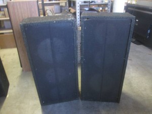 (BS) 2 Vintage Shure Bros. 3-Way Speakers 32 Tall